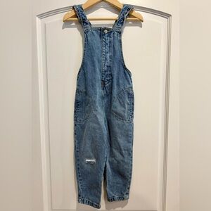 Zara Kids Washed Blue Denim Overalls Size 3-4 Years